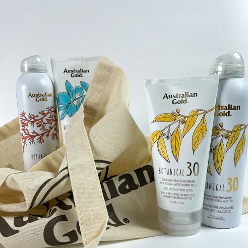 Australian Gold Botanical SPF 30 Mineral Sunscreen Lotion, Non-Chemical Sunblock with Titanium Dioxide & Zinc Oxide, Native-Australian Ingredients, Water-Resistant, Citrus Oasis Fragrance, 5 Oz