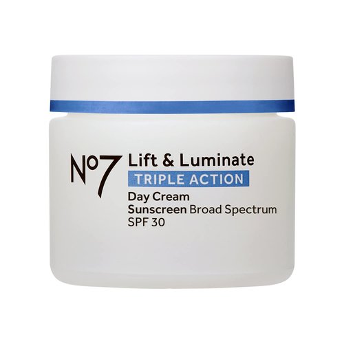 No7 Lift & Luminate Day Cream - Anti-Aging SPF 30 with Hyaluronic Acid & Vitamin C - 1.69 Fl Oz for Radiant Skin