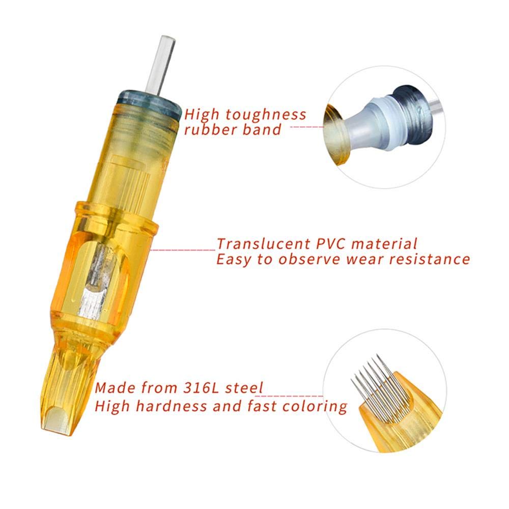 Professional Tattoo “T” Pen Tattoo Kit Rotary Machine with 30pcs Tattoo Cartridge Needles Tattoo Pedal Tattoo LCD Power For Tattoo Supply (BLACK)
