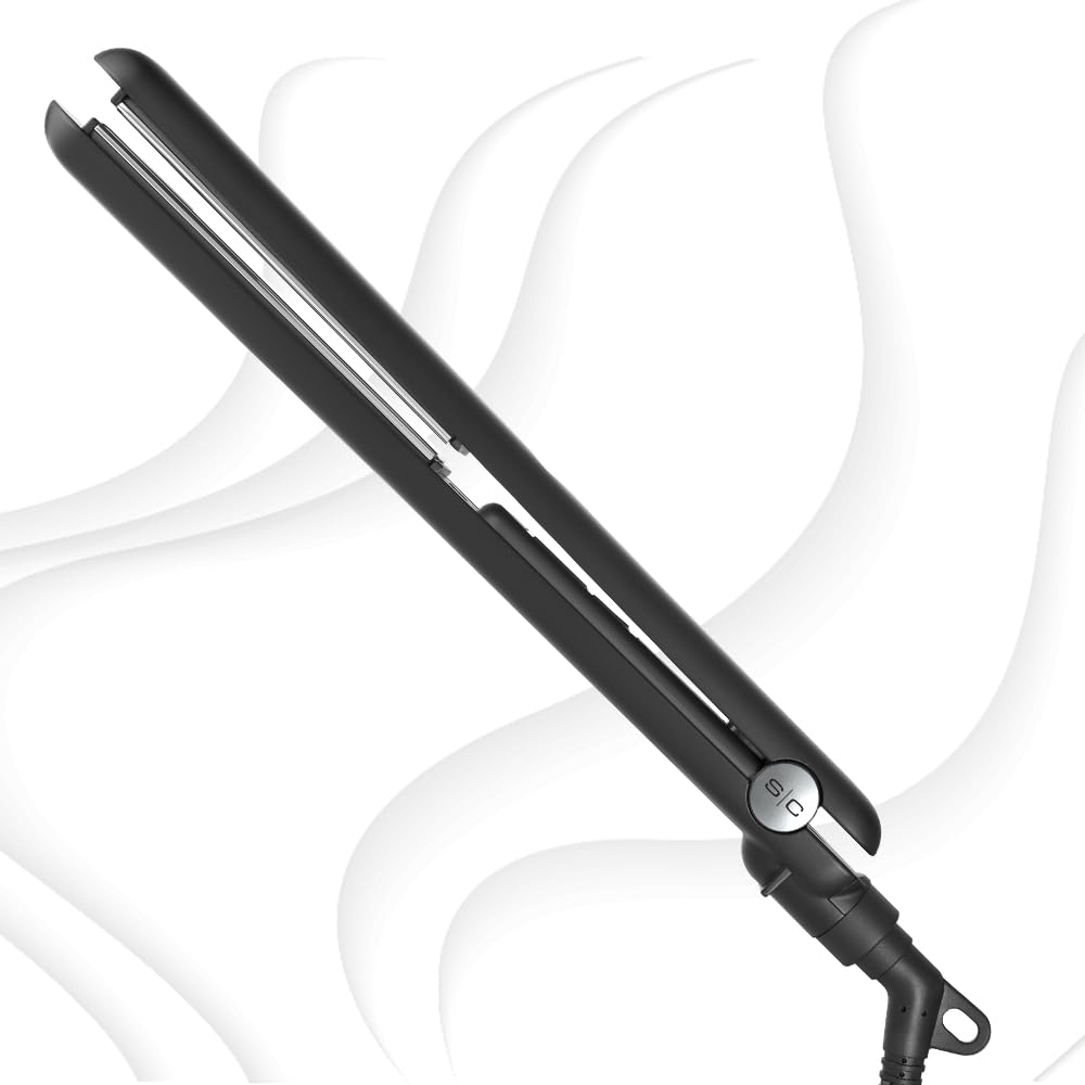 StyleCraft STAY-TEMP Professional 1-Inch Titanium Flat Iron, Titanium Ultra-Thin Hair Straightener for All Hair Types