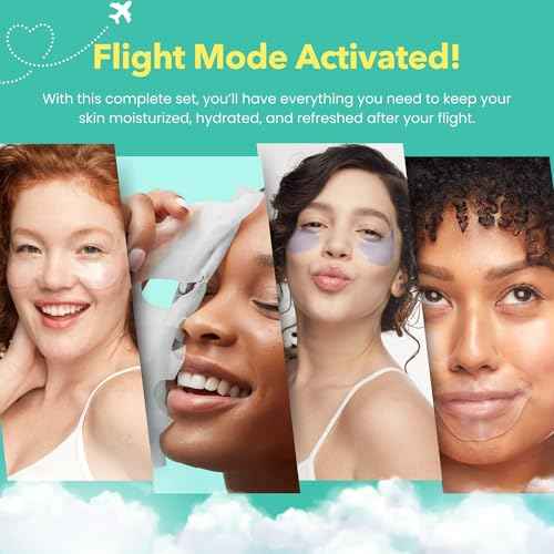 Patchology On The Fly Travel Facial Kit ? Travel-Friendly Hydrating Skincare Essentials for Face, Eyes and Lips ? Includes 2 Pair Under Eye Patches, 2 Hydrate Sheet Mask for Refreshed Skin,1 Lip Mask
