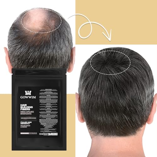Gowwim Hair Fibers with Spray Applicator 2-in-1 Kit for Thinning & Loss Hair, Naturally Enhancements Thickening Spray Fibers Waterproof Long-Lasting Gray & Bald Spot Cover up for Women & Men