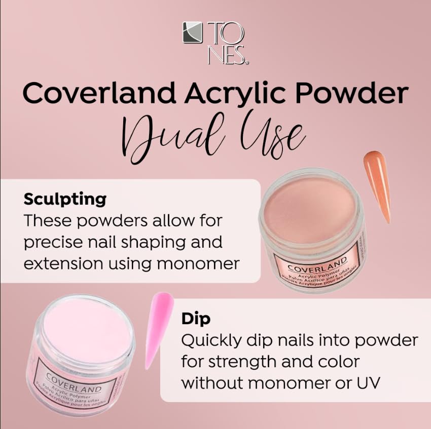 Coverland Acrylic Nail Dip Powder - "Addicted" 3.5oz | Professional Long-Lasting, Bubble-Free Formula for French Manicure