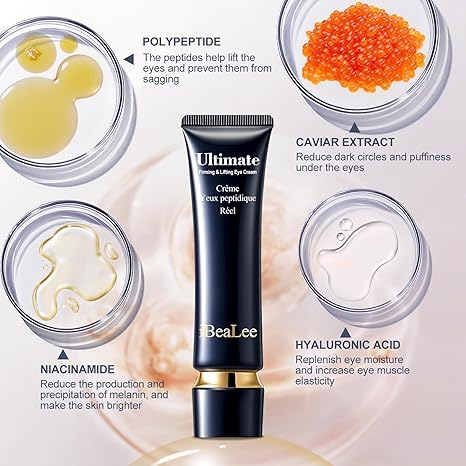 Temporary Eye Tightener Eye Cream,Instant Reduces Under-Eye Bags,dark circles,daily anti-aging,eye cream quick repair wrinkles,contains retinol and hyaluronic acid anti-aging,reduce fine lines 0.68 oz