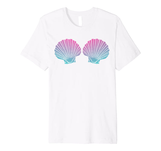 Mermaid Shell Costume - Halloween Mermaid Seashell Party Premium T-Shirt