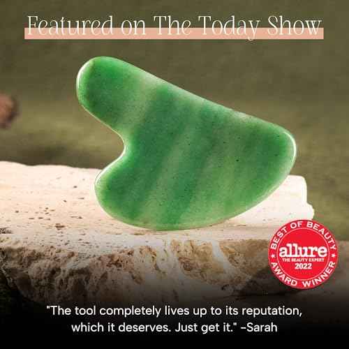Mount Lai Jade Gua Sha Facial Tool ? The Stone of Eternal Youth ? 100% Genuine Jade Stone Face Sculpting Tool for Lymphatic Drainage, Puffiness Reduction & Timeless Radiance