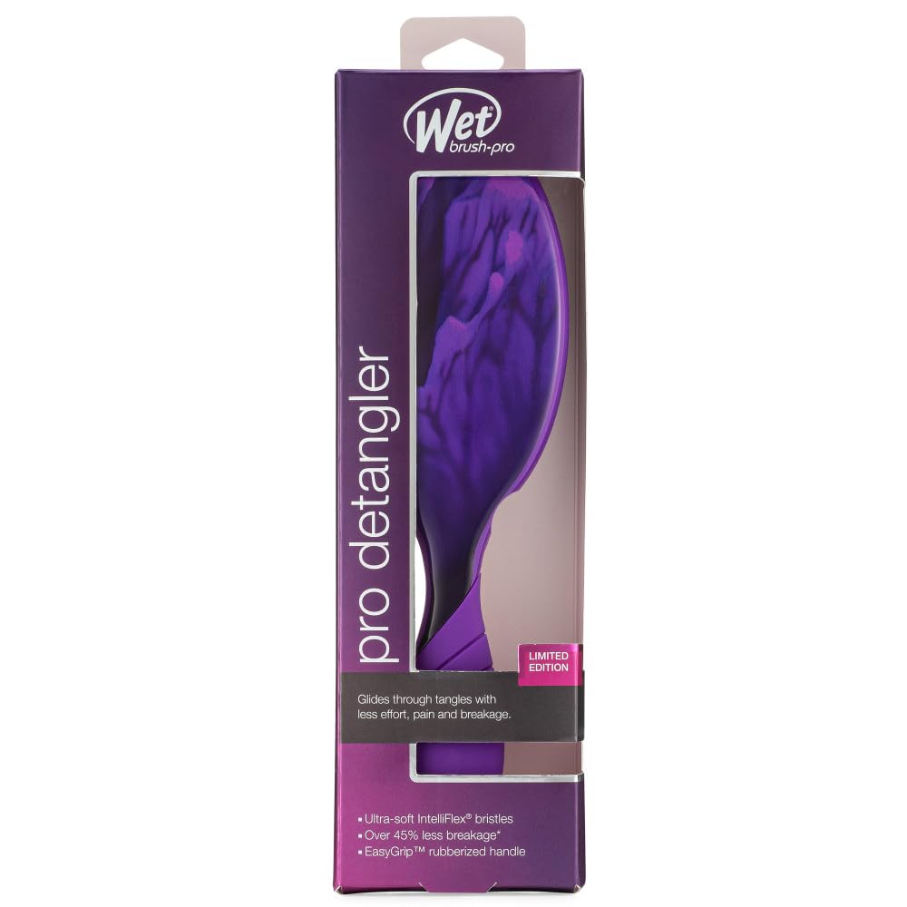 Wet Brush-Pro EasyGrip Detangler Hair Brush - Limited Edition Botanic Design, Purple/Multi, 1 Count