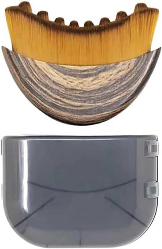 Skiennix Lymphatic Contour Face Brush - Ergonomic Double Chin Reducer for Lymphatic Drainage (Brown)