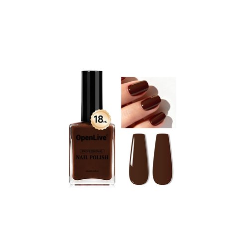 OpenLive 18ml Brown Nail Polish Large Volume Quick Drying Nail Polish, Fast Drying and Long Lasting Color Nail Art DIY Home Manicure Gift for Women