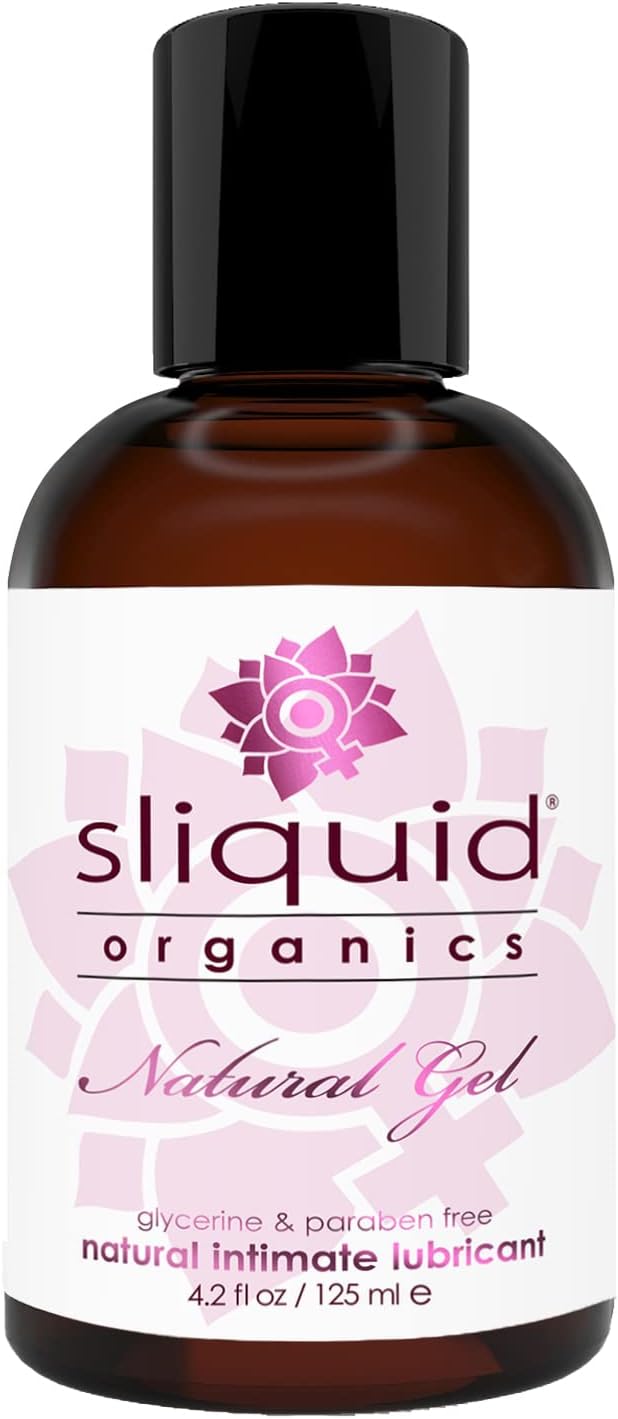 Sliquid Organics Water-Based Lubricant - Aloe Vera Infused, Natural Gel for Couples, Unscented, 4.2 Fl Oz