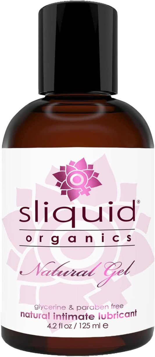 Sliquid Organics Water-Based Lubricant - Aloe Vera Infused, Natural Gel for Couples, Unscented, 4.2 Fl Oz