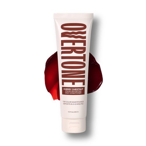 Overtone Daily Color Depositing Conditioner - Cherry Chestnut | Hydrating Vegan Formula for All Hair Types, 4.5oz