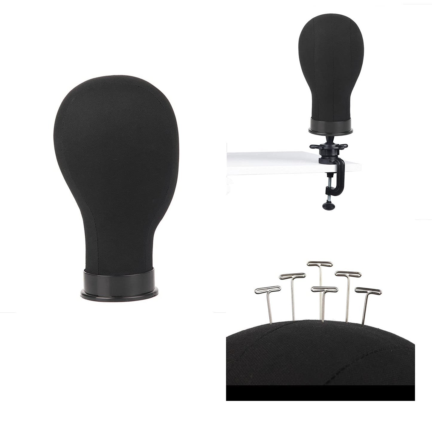 Wig Head 23Inch Canvas Block Head Wig Stand with Mannequin Head for Making Wigs Display Styling