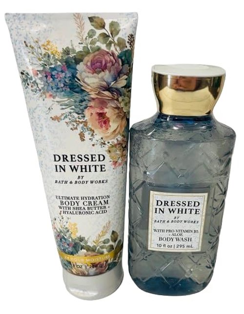 Bath & Body Works Dressed in White | Ultimate Hydration Body Cream & Gel Wash Set - 2 Pieces