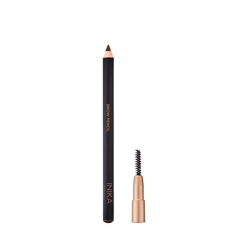 INIKA Organic Brow Pencil - Shape, Fill & Define with Longwearing Pigments | Dark Brunette, 100% Natural & Water-Resistant