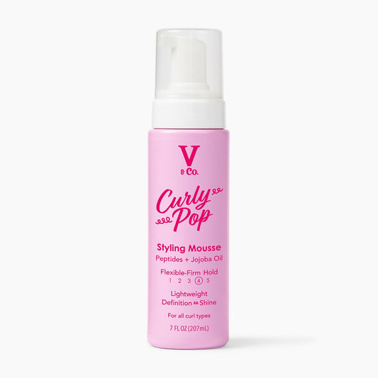 V&Co. Beauty Curl Defining Mousse - Anti-Frizz Moisturizing Curl Mousse with Peptides & Jojoba Oil, 6 oz
