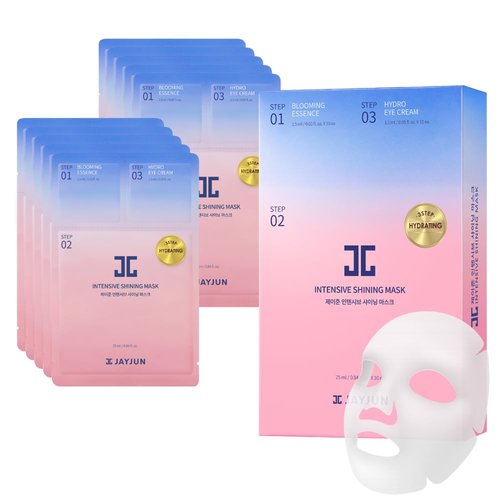 JAYJUN Intensive Shining Mask - 3-Step Hydration & Radiance Boost | Lavender Extract, 10 Pack