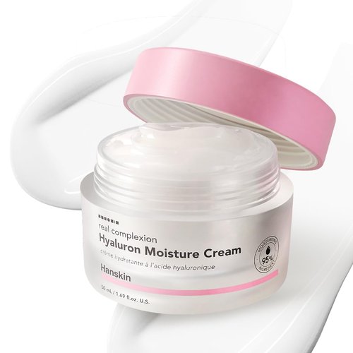Hanskin Hyaluron Moisture Cream - Hydrating Korean Cream for Glass Skin | Hyaluronic Acid & Niacinamide | Lightweight for Sensitive & Dry Skin | K-Beauty (1.69 fl oz)