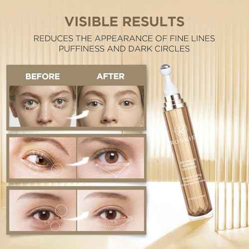 Eye Cream for Dark Circles: Under Eye Cream with Caffeine Retinol - Reduces Under Eye Bags and Fine Lines Gold
