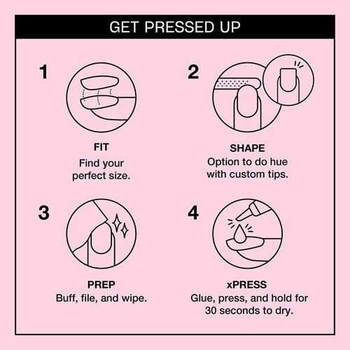 OPI xPRESS/ON Mod About You | Baby Pink Short Round Press On Nails | With Nail Glue | Long Lasting, Reusable, Non-damaging