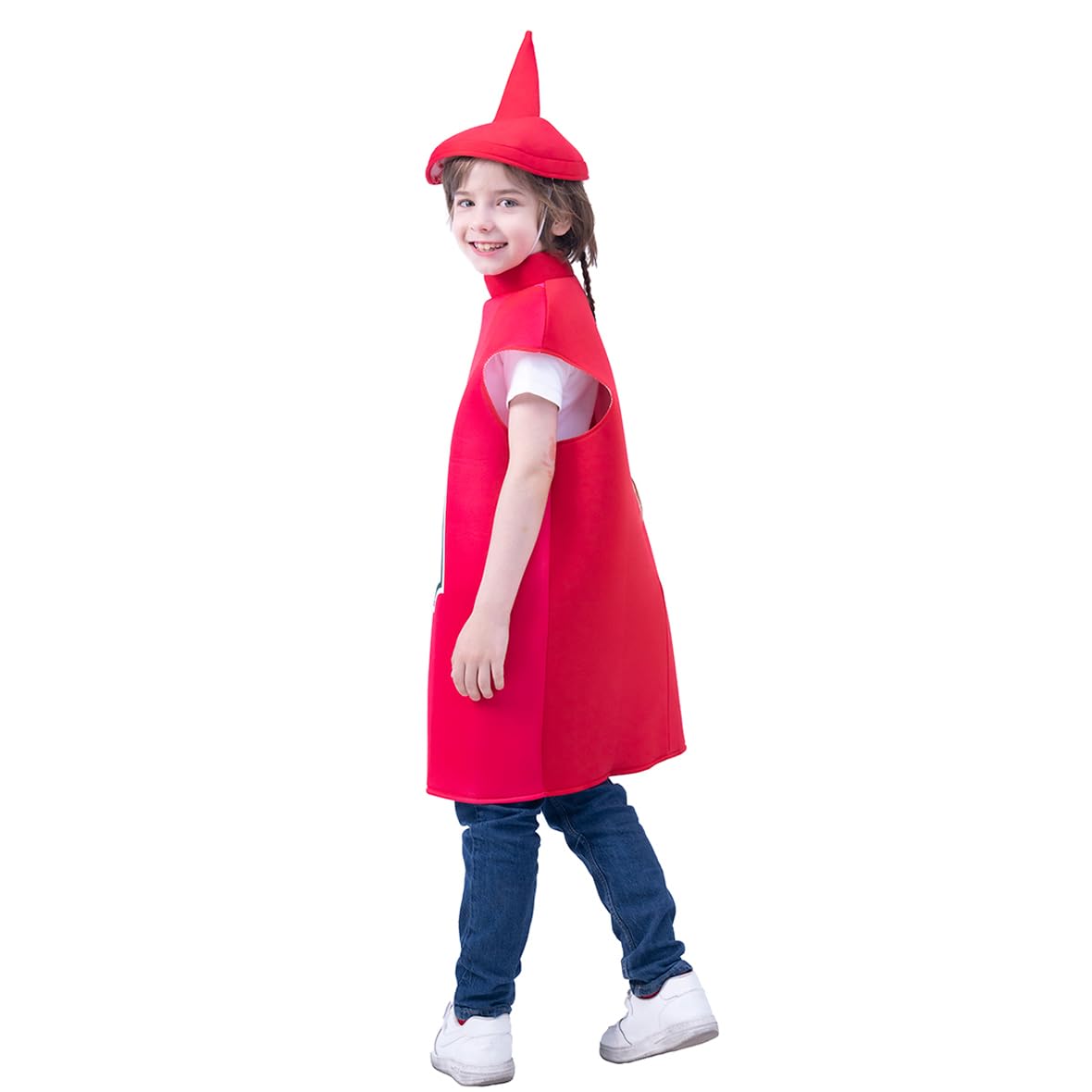 PGOND Ketchup Costume for Kids Halloween Costume Red 4-6Y