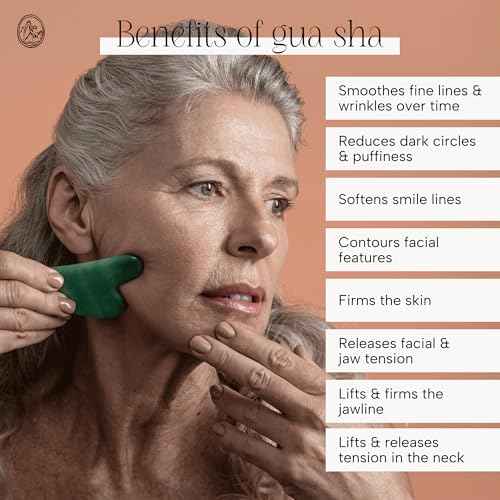 Mount Lai Jade Gua Sha Facial Tool ? The Stone of Eternal Youth ? 100% Genuine Jade Stone Face Sculpting Tool for Lymphatic Drainage, Puffiness Reduction & Timeless Radiance