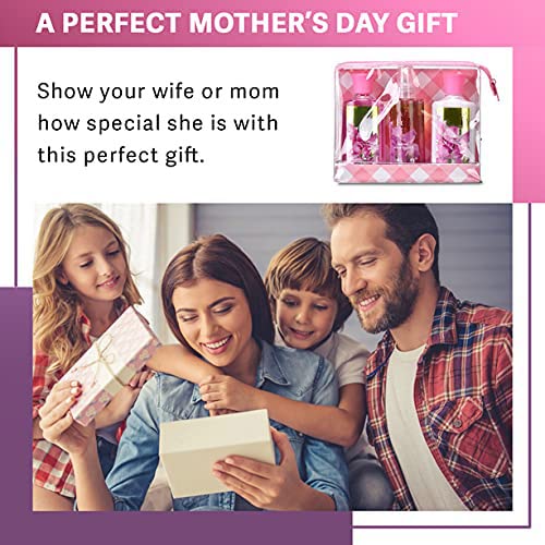 Vital Luxury Bath & Body Care Travel Set Pea Flower Scent Home Spa Set with Body Lotion, Shower Gel and Fragrance Mist