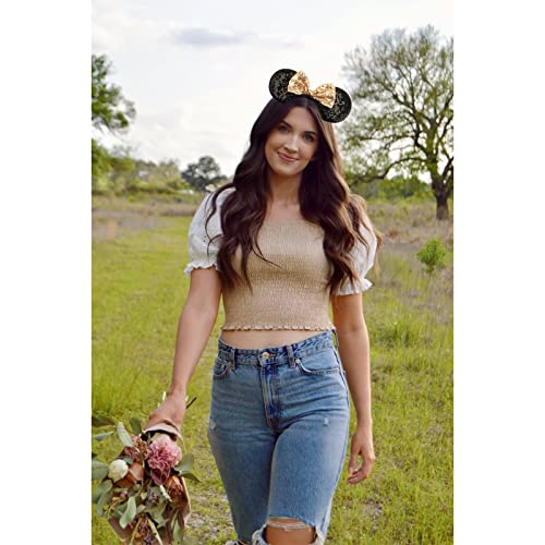 AQOKKA 1 Pcs Mouse Ears Headbands with Bow for Birthday Party, Hair Hoop Party Decoration Cosplay Costume Hair Accessories for Women & Girls