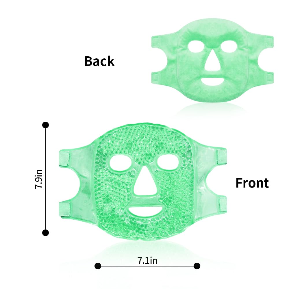 CONBELLA Cold Face Eye Masks Ice Face Mask Hot Cold Compress For Dark Circles, Puffiness, Migraines, Headache, Stress, Redness, Cooling Face Masks For Women Man, Skin Care