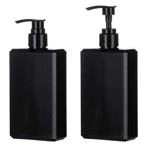 Yebeauty Pump Bottle Dispenser, 10oz 300ml Empty Plastic Shampoo Pump Bottles Shower Soap Dispenser Refillable Liquid Containers for Conditioner Body Wash, Bathroom Kitchen, 2 Pack Black