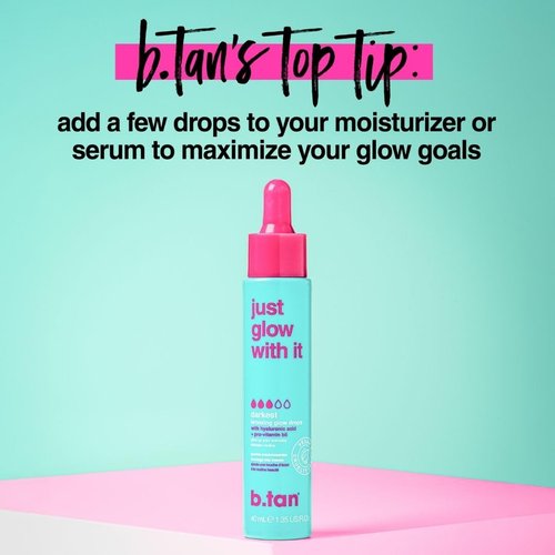 b.tan Dark Self Tanning Drops - Gradual Bronzing Serum with Hydrating Skincare | 1.3 Fl Oz
