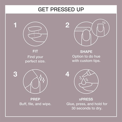 OPI xPRESS/ON Press-On Nails - Professional Nail Art Kit with Short Round, Long Almond & Coffin Shapes