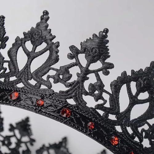 S SNUOY King Crowns for Men Black Crown for Women Medieval Crowns and Tiaras Rhinestone Metal Headpieces for Prom Cosplay Party Homecoming Birthday Halloween Christmas