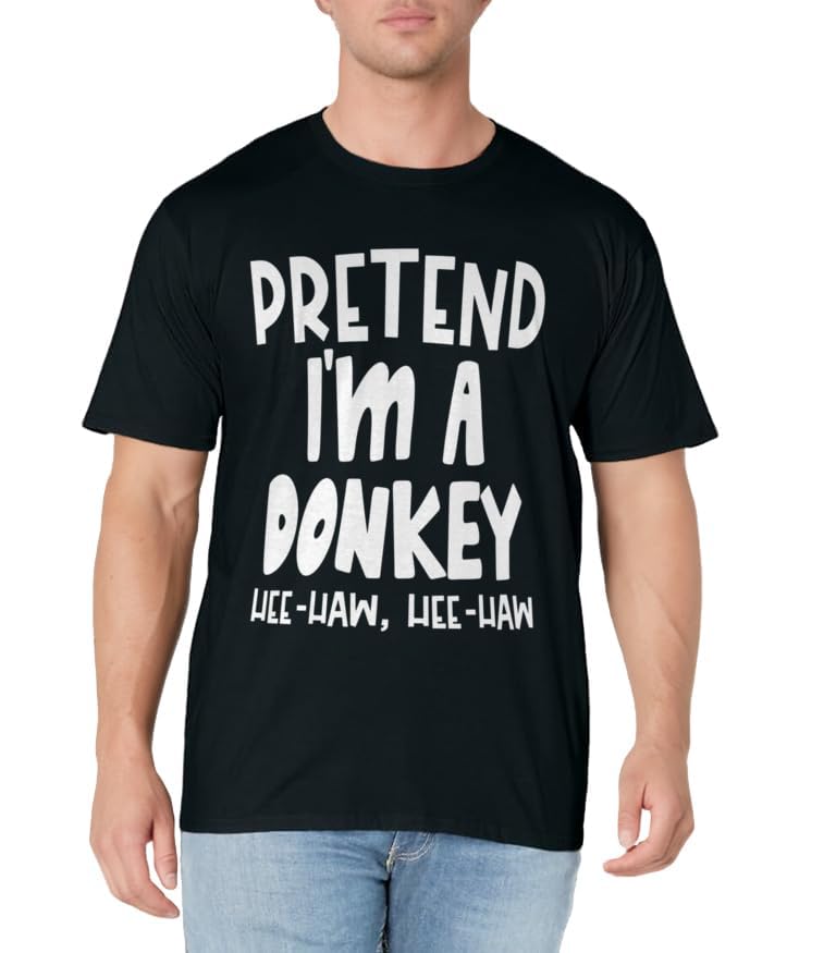 Fun Pretend Donkey Shirt - Lazy Halloween Donkey Costume T-Shirt