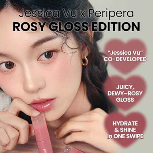 Peripera Ink Mood Glowy Tint | Lip-Plumping, Naturally Moisturizing, Lightweight, Glow-Boosting, Long-Lasting, Comfortable, Non-Sticky, Mask Friendly, No White Film 033 ROSY WISH