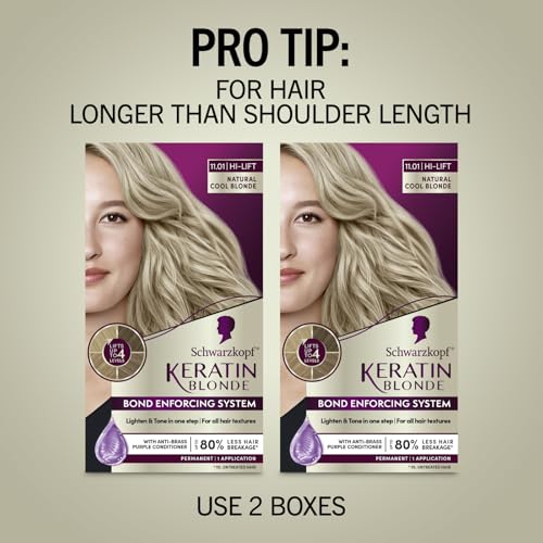 Schwarzkopf Keratin Permanent Hair Dye Cream, 6.83 Light Brown, Professional Quality Color for Up to 100% Gray Coverage, Bond Enforcing System