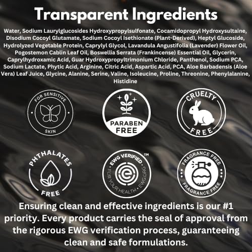 HygieneLab Shampoo - EWG Verified Non-Toxic Formula | Fragrance-Free & Paraben-Free, 16.9 fl oz