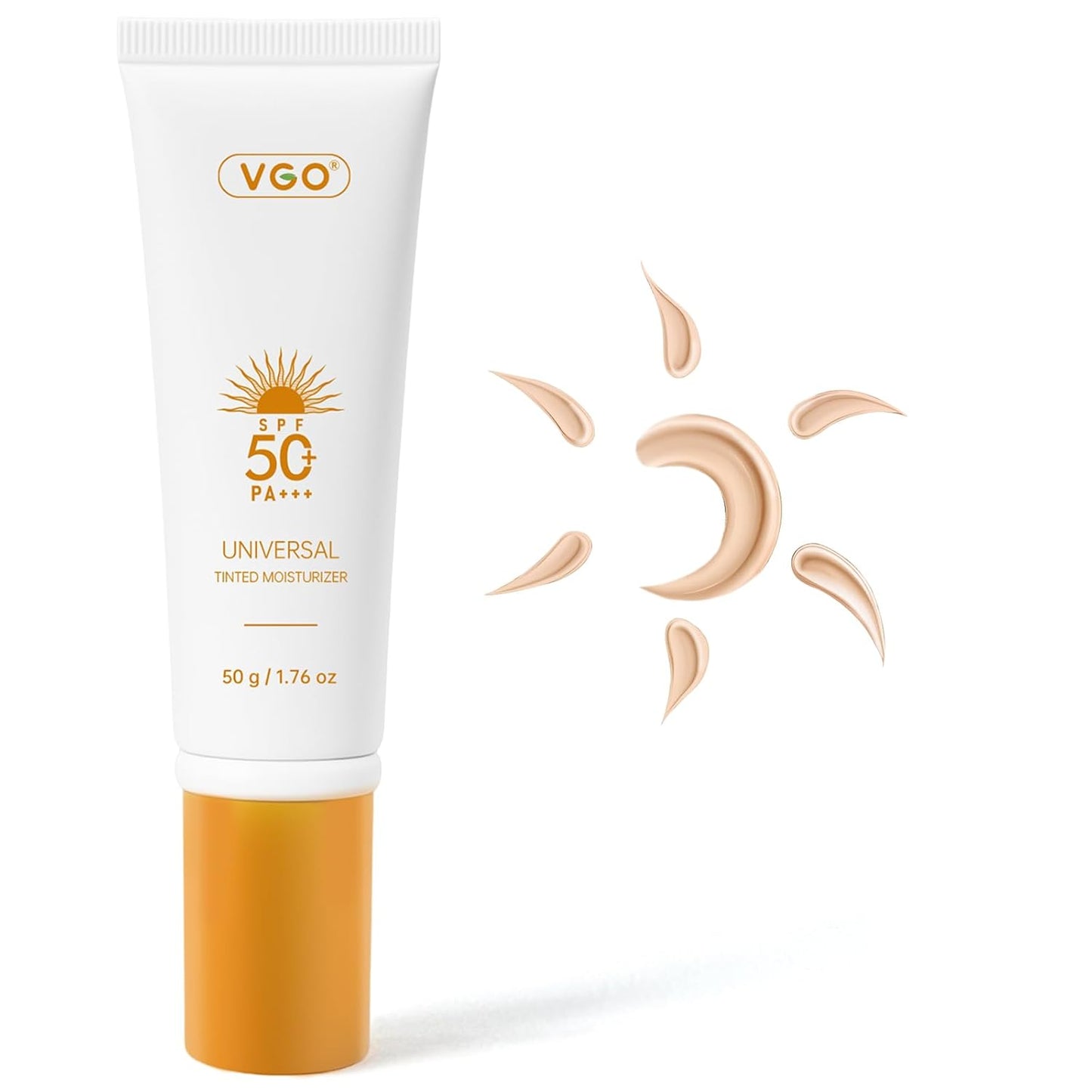 VGO Tinted Sunscreen SPF 50 - Moisturizing Face Sunscreen for Women | Oil-Free, Sweat Resistant, 1.76oz