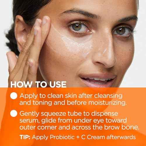 Andalou Naturals Luminous Eye Serum, Illuminating Eye Cream for Dark Circles and Puffiness, Vitamin C, Caffeine & Goji Glycopeptides for a Rejuvenated, Refreshed, Tighter Appearance, 0.6 Ounce