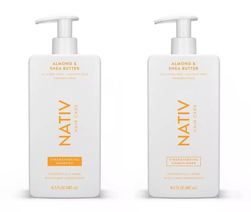 Nativee Limited Edition Shampoo & Conditioner Set - Almond & Shea Butter, 16.5 FL OZ Each (2 Bottles)