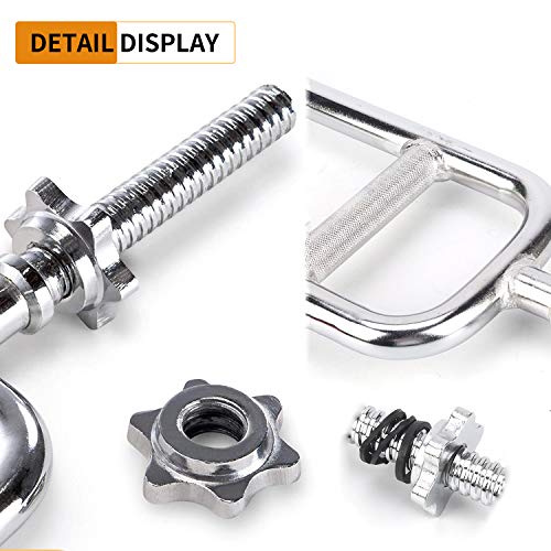 uyoyous 34'' Olympic Triceps Bar, Weight Bar Standard Threaded Solid Triceps Bar Curl Weight Deadlift Barbell with 2 Ring Collars Home Gym Weightlifting & Bodybuilding Exercise for Squats Shrugs