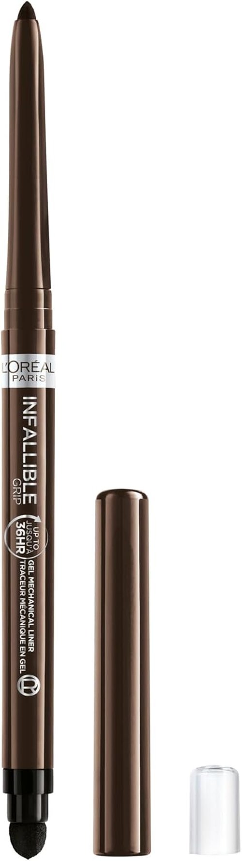 L'Oreal Paris Infallible Grip Gel Eyeliner Pencil - Waterproof, Smudge-Resistant, 36HR Wear | Brown Denim, 0.01 Oz