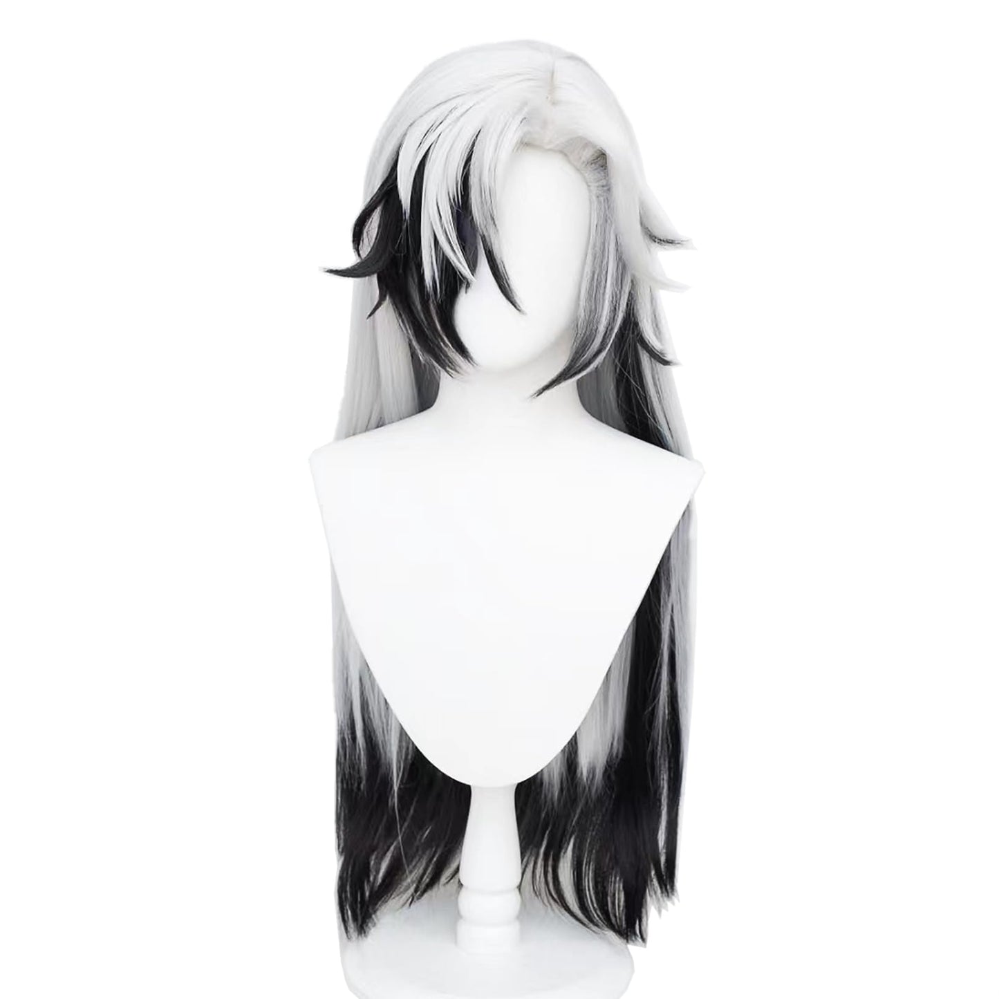 XiongXiongLe Boothill Cosplay Wig Honkai Star Rail Long Straight Silver White Black Roleplay Costume Wigs for Adult Women Cos Anime Game Party Halloween Christmas Comic(Boothill)