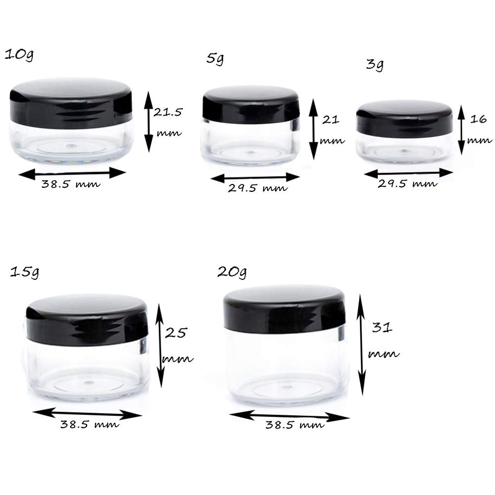 ZEJIA 5 Gram Sample Containers with Lids, 50PCS Mini Makeup Containers, Empty Plastic Travel Cosmetic Containers with Labels
