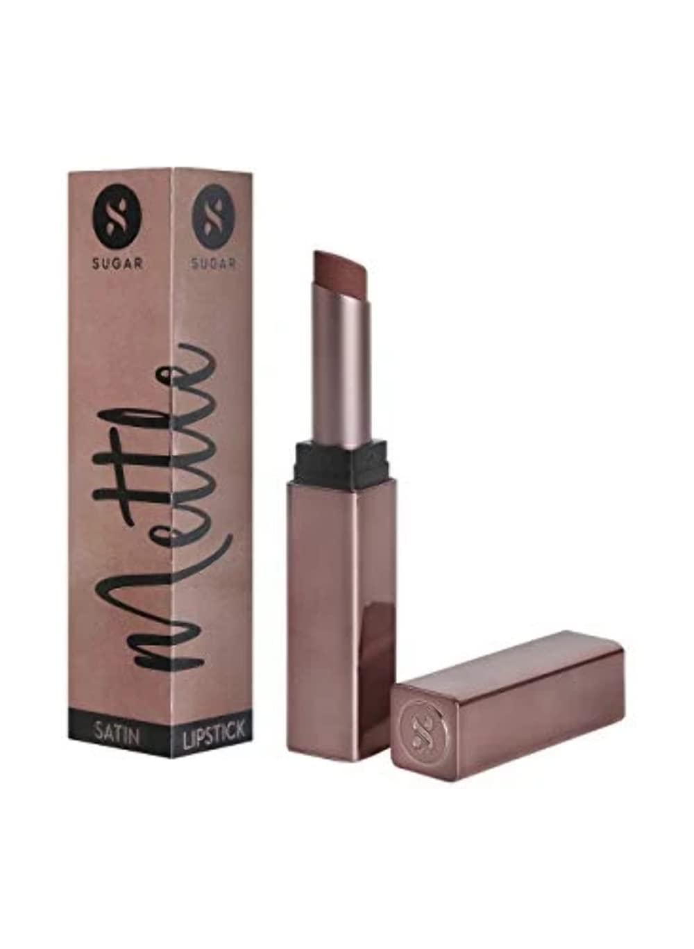 SUGAR Cosmetics Mettle Satin Lipstick - 10 Diana (Peachy Pink), Peach, 2.2 g Super Hydrating, Smoothens Fine Lines