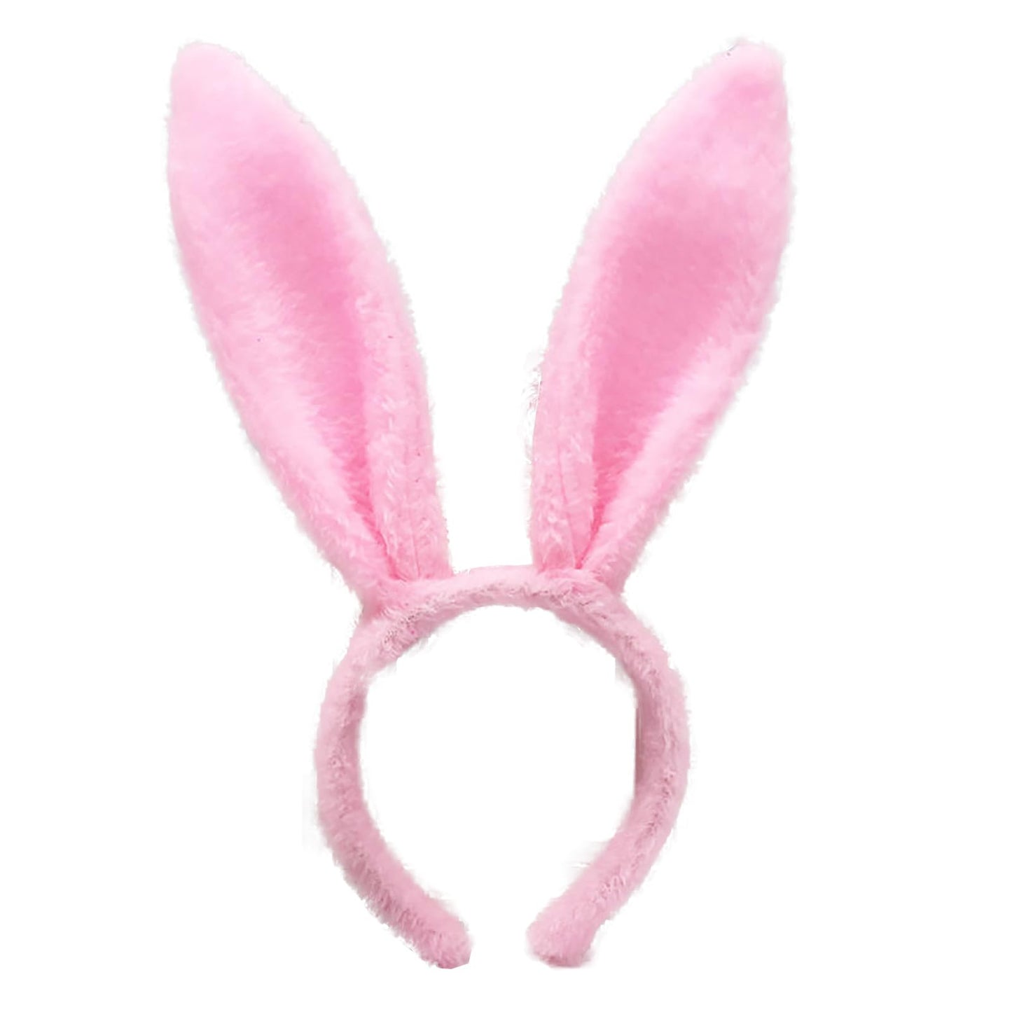 FunSpt Easter Bunny Rabbit Ears Plush Headband Halloween Costume for Aldult Pink 2