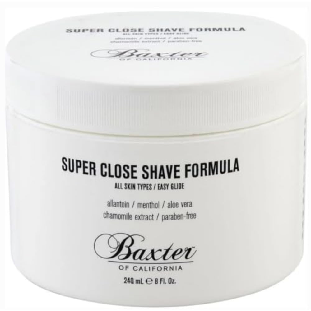Baxter of California Super Close Shave Formula - Easy Glide Soothing Cream with Tea Tree Oil & Peppermint