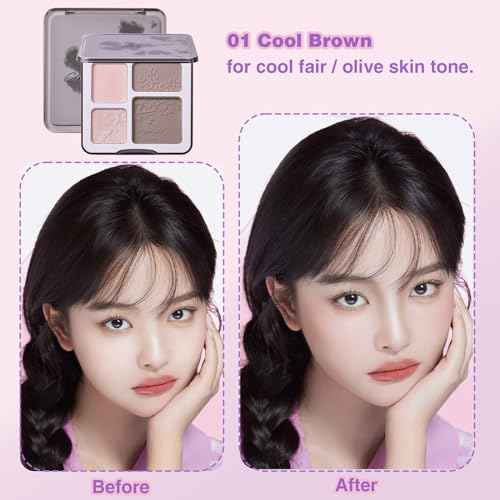 Face Highlighter Contour Shading Palette Sculpting Long-lasting Pressed Powder Smooth Matte Shimmer Finish Makeup for Cool Toned Skin