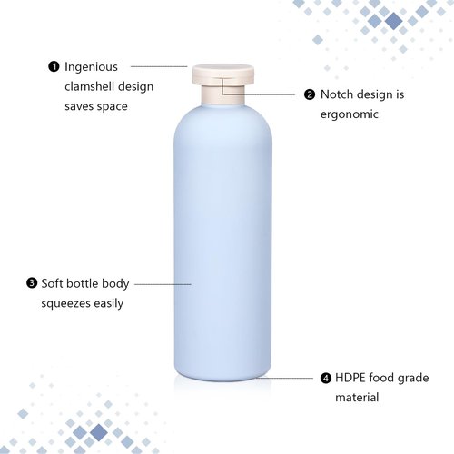 ASEVAT 13.5 oz Plastic Large Travel Shampoo and Conditioner Bottles, Green Squeeze Bottles for Shampoo, Plastic Travel Containers for Toiletries Leak Proof for Lotion, Cream and Liquids (4Pcs)