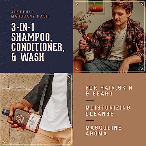 18.21 Man Made Original Spiced Vanilla 3-in-1 Body Wash, Shampoo, & Conditioner for Men, All Hair & Skin Types, Strengthens and Moisturizes in a Manly Aroma, 18 oz